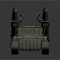 Green Military Armored Tank Equipped With Missile Launchers And Tracks