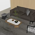 Modern sofa coffee table combination 3d model