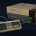 Nintendo NES Entertainment System Retro Game Console With Classic Controller 3d model
