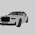 Silver Rolls-Royce Sedan Exterior With Black Wheels Front Grille And Taillights