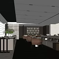 Modern Sales Office Interior Design With Green Plants Comfortable Sofas Tables And Sleek Flooring