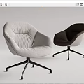 Modern Fabric Armchairs In Light Gray And Dark Brown With Metal Legs Design