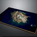 3D Rendered Island Canvas Print With Mountainous Terrain Green Vegetation And Blue Lagoon