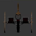Old Fashioned Wheeled Weapon With Large Wooden Wheels And Metal Barrel