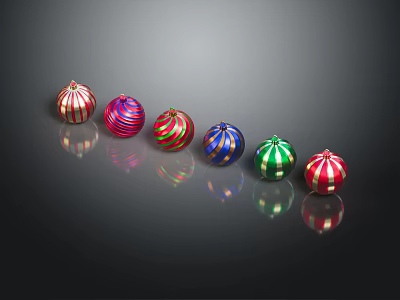 Stylish Modern Table Furniture Decorated With Colorful Striped Ornaments And Shiny Reflections 3d model