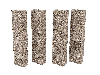 Four Cylindrical Textured Brown Natural Material Household Items For Daily Living Use 3d model