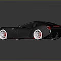 Black Sports Car With Sleek Modern Design Red Rims And Shiny Exterior