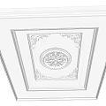 Ornate Ceiling Design With Decorative Central Pattern And Intricate Border Details 3d model