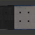 Bio Shop Commercial Building Exterior With Blue White Accents And Gray Roof Skylights