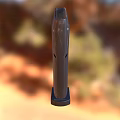 Metallic Weapon Bullet With Shiny Surface In Desert Outdoor Background