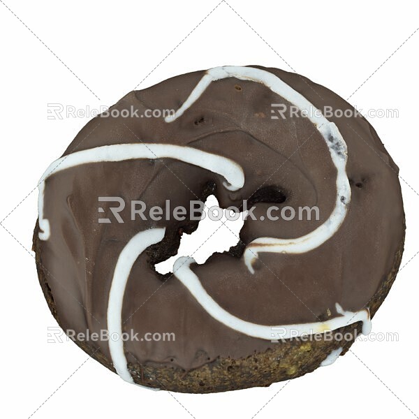 Donuts Chocolate Cake Food Dessert 3d model