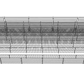 Detailed View Of Wire Mesh Fence With Metal Posts And Support Base