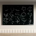 Abstract Painting With White Lines On Black Background For Interior Wall Decor