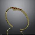 Golden Bracelet With Red Stones Fashion Accessory For Daily Wear