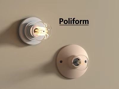 Poliform Modern Wall Lights With Round Base And Glass Shade 3d model
