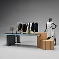 Modern Clothing Store Interior With Mannequin And Stylish Clothes Displayed On Rack