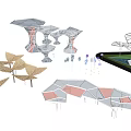 Contemporary Outdoor Pergola With Creative Steel Frame And Artistic Canopy Designs