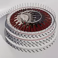Circular Stadium Architecture With Multi Tiered Structure Red Seating White Exterior And Radial Top Design