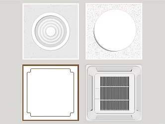 Modern ceiling aluminum gusset air conditioning grille lamp 3d model
