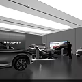 XPeng 4S Store Modern Showroom Featuring Display Cars And Reception Counter