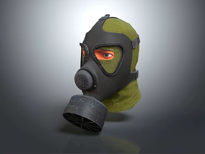 Essential Firefighting Equipment Gas Mask With Filter Canister And Face Protection 3d model