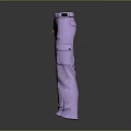 Purple Cargo Pants With Multiple Pockets And Adjustable Belt For Daily Casual Use