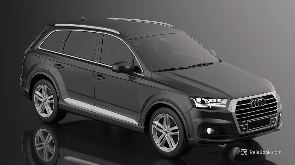 Modern Black SUV With Luxury Design Alloy Wheels And Front Grille 3d model 