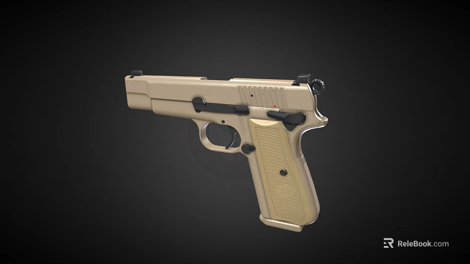 Game Movie Character Tactical Tan Pistol Weapon Design For Action Scenes 3d model 