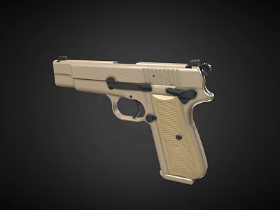 Game Movie Character Tactical Tan Pistol Weapon Design For Action Scenes 3d model