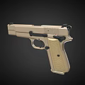 Game Movie Character Tactical Tan Pistol Weapon Design For Action Scenes