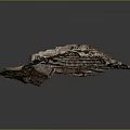 Stunning Open Pit Mine Landscape With Terraced Layers Rocky Terrain And Vegetation