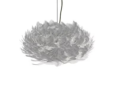 Elegant Feather Design Modern Pendant Light With White Hanging Decorative Shade 3d model