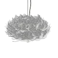 Elegant Feather Design Modern Pendant Light With White Hanging Decorative Shade 3d model