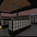 Japanese Style Restaurant Interior Featuring Wooden Ceiling Lattice Screens And Lantern Decorations