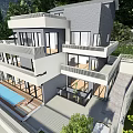 Modern Detached Villa Surrounded by Green Trees with Multiple Terraces and Swimming Pool