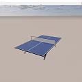 Blue Ping Pong Table With White Lines And Net For Fitness Activity