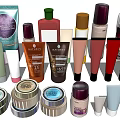 Assorted Perfume Cosmetics Collection With Bottles Jars Tubes And Containers