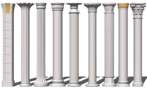 Jane European Roman Column Roman Column Stigma Head Combination 3d model