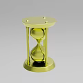 Golden Hourglass Decorative Ornament Set With Metal Frame And Round Base
