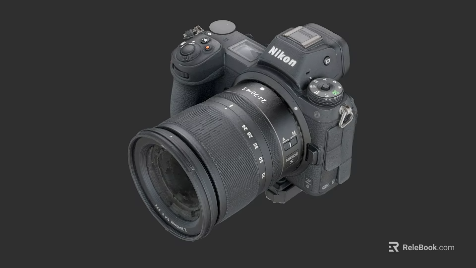 Professional Nikon Digital Camera With Large Lens For Commercial Photography 3d model 
