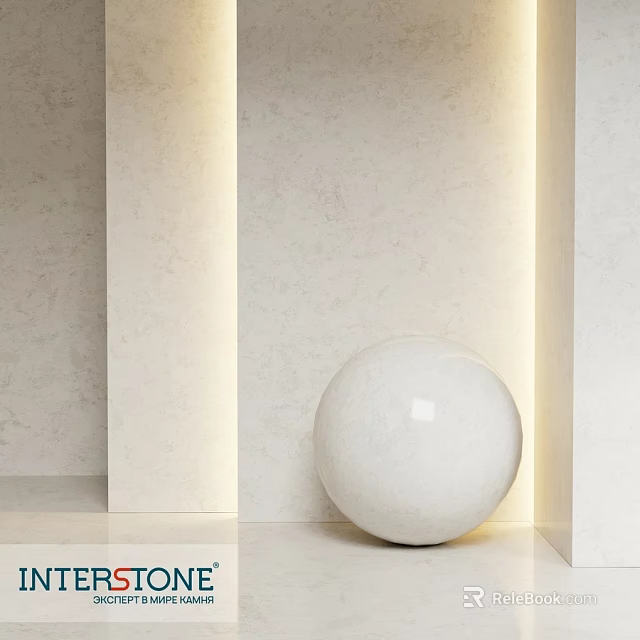 White Sphere Component In Minimalist Interior With Light Colored Walls And Columns 3d model 
