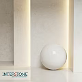 White Sphere Component In Minimalist Interior With Light Colored Walls And Columns