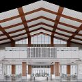 Modern Waiting Hall Railway Station 3d model