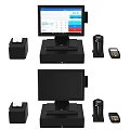 Commercial POS Equipment With Touchscreen Display Cash Drawer Receipt Printer And Card Reader