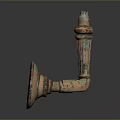 Antique Brass Door Handle With Rustic Green Patina For Home Decoration