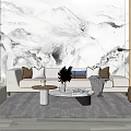 Modern sofa coffee table combination 3d model