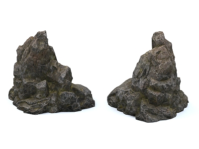 Rock Mountain Rockery Mountain Rock Stone Block Rock Moss Stone Natural Landscape model