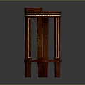 Wooden Bar Stool with Vintage Design Round Top and Decorative Leg Structure