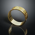 Elegant Gold Ring With Intricate Geometric Pattern Design For Fashionable Jewelry Accessory Collection
