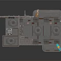Futuristic Sci Fi Landing Platform With Blue Vehicle Staircase And Circular Markers